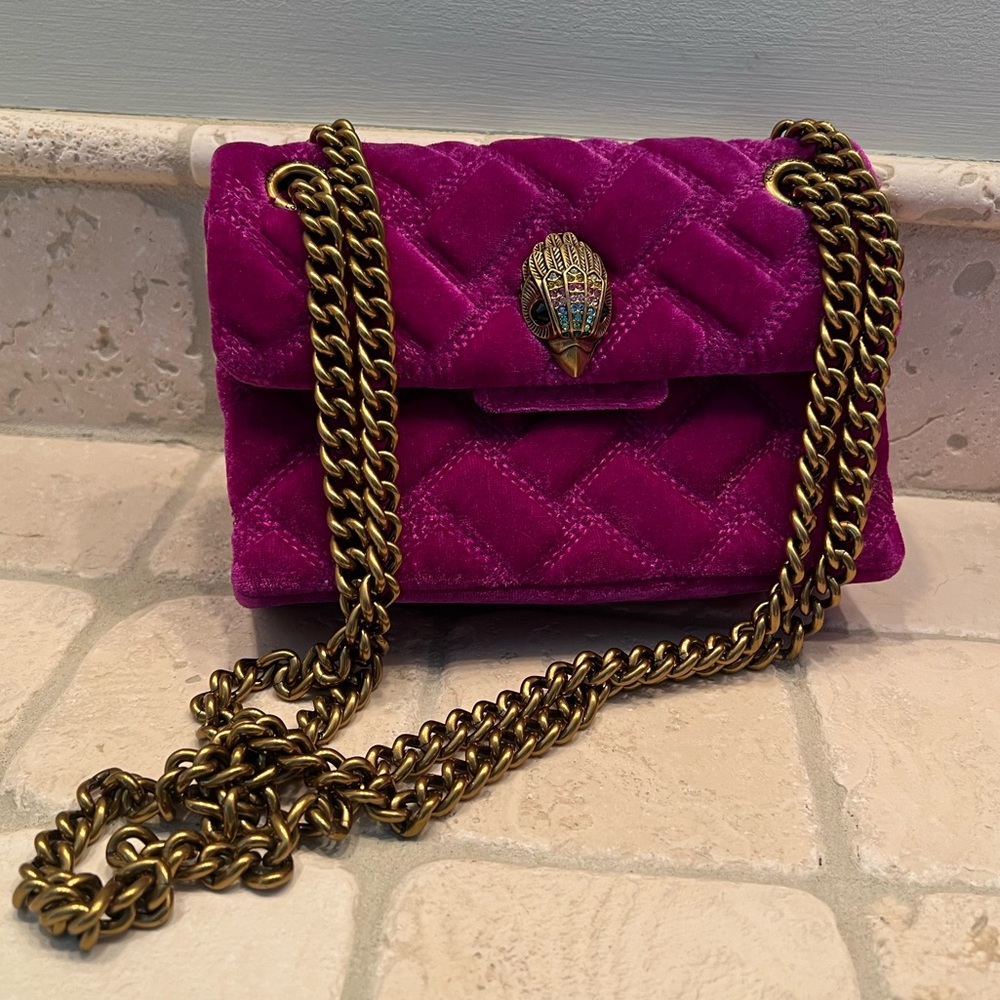 Kurt Geiger Mini Kensington Velvet Crossbody Bag